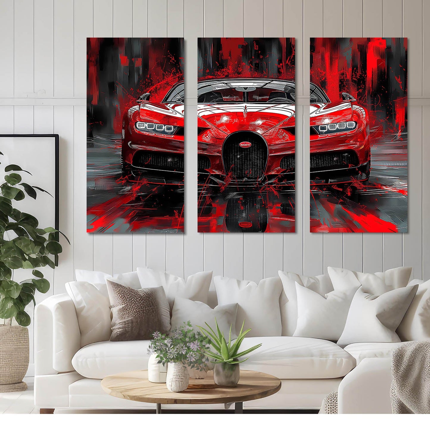 Red Bugatti Chiron Wall Art Canvas For Home Décor Office Living Room