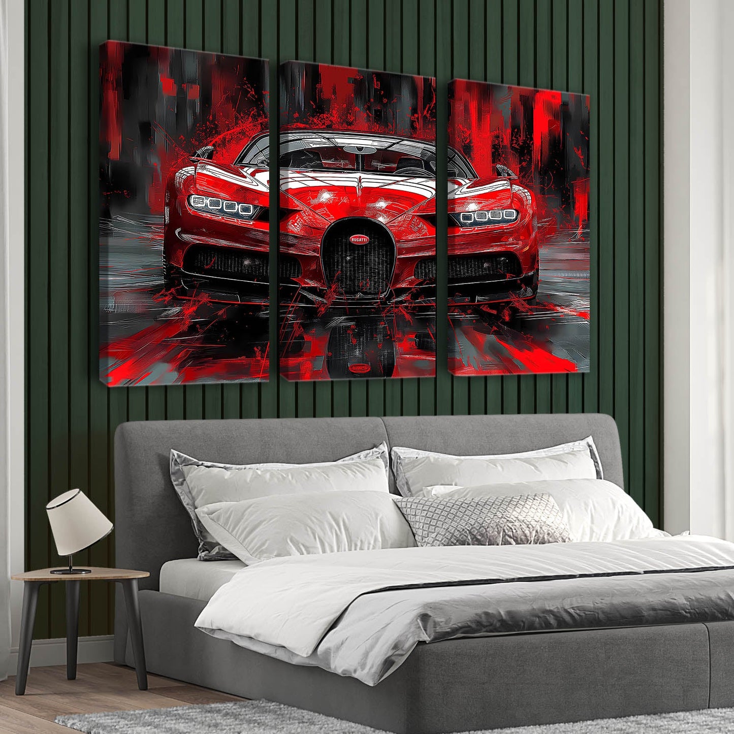 Red Bugatti Chiron Wall Art Canvas For Home Décor Office Living Room