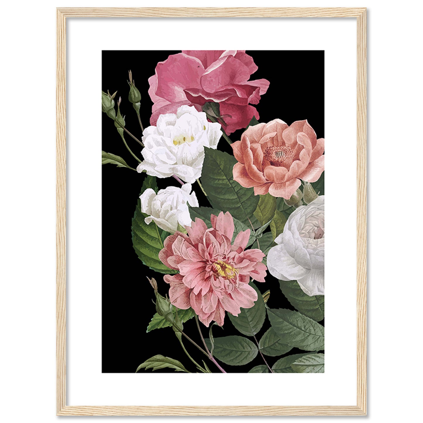Vibrant Floral Framed Art for Home and Office Wall Decor