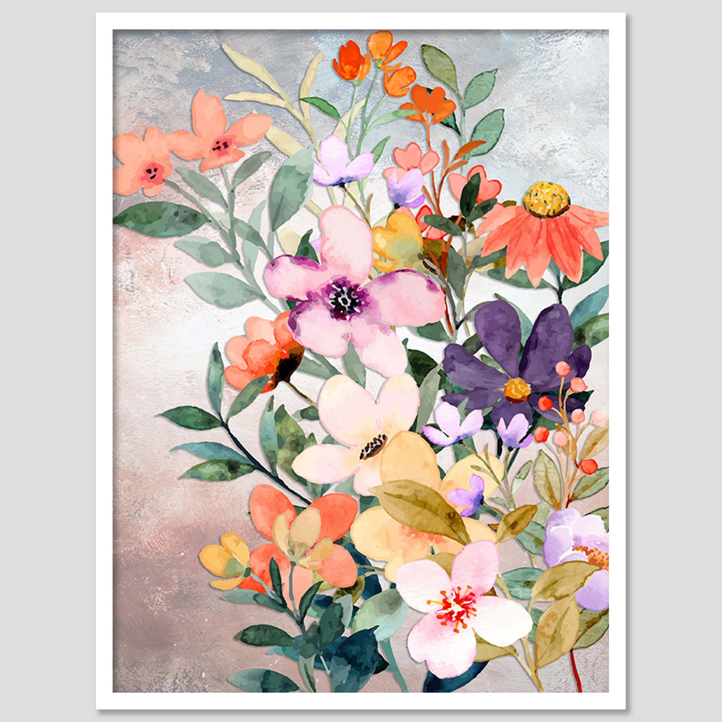 Vibrant Floral Framed Art for Home and Office Wall Decor