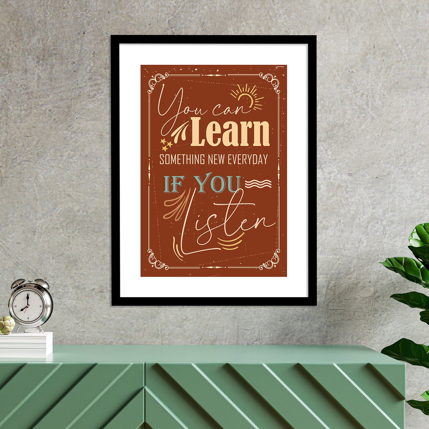 Motivational Quotes Poster with Frame for Home and Office Wall Decor