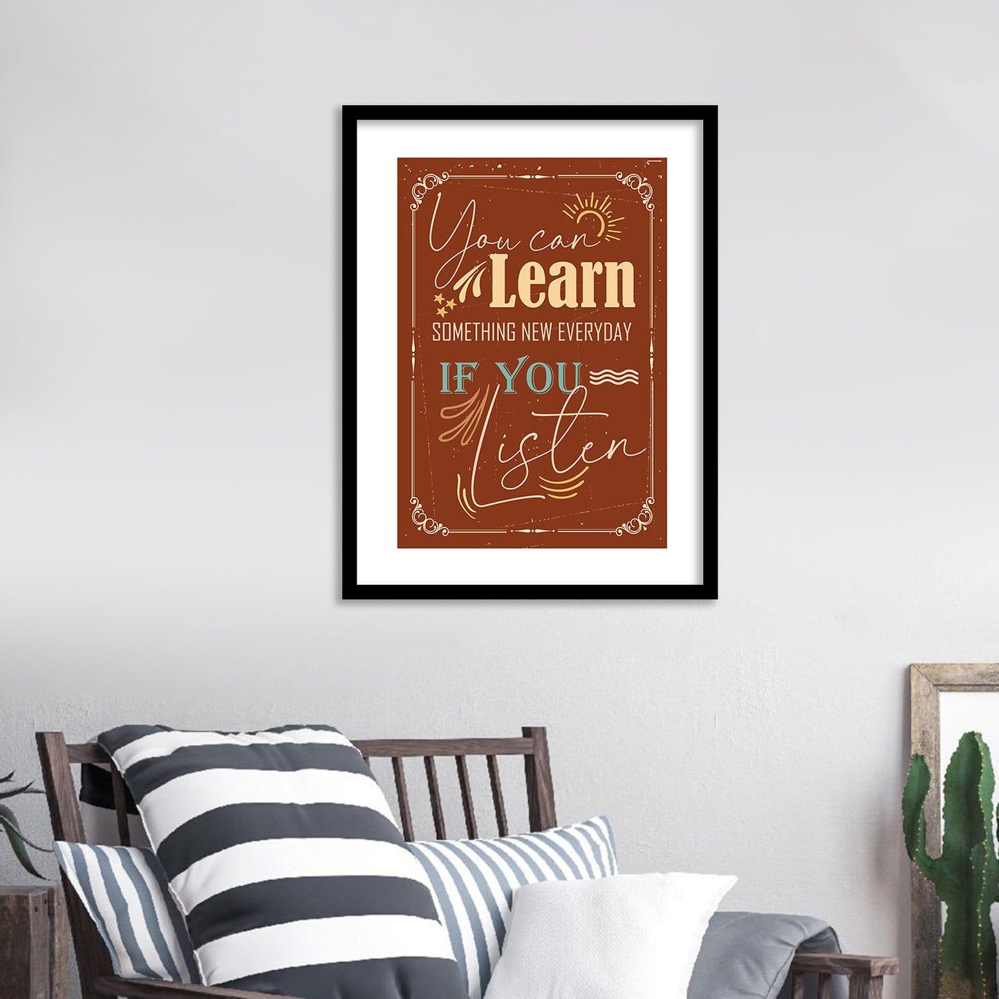 Motivational Quotes Poster with Frame for Home and Office Wall Decor