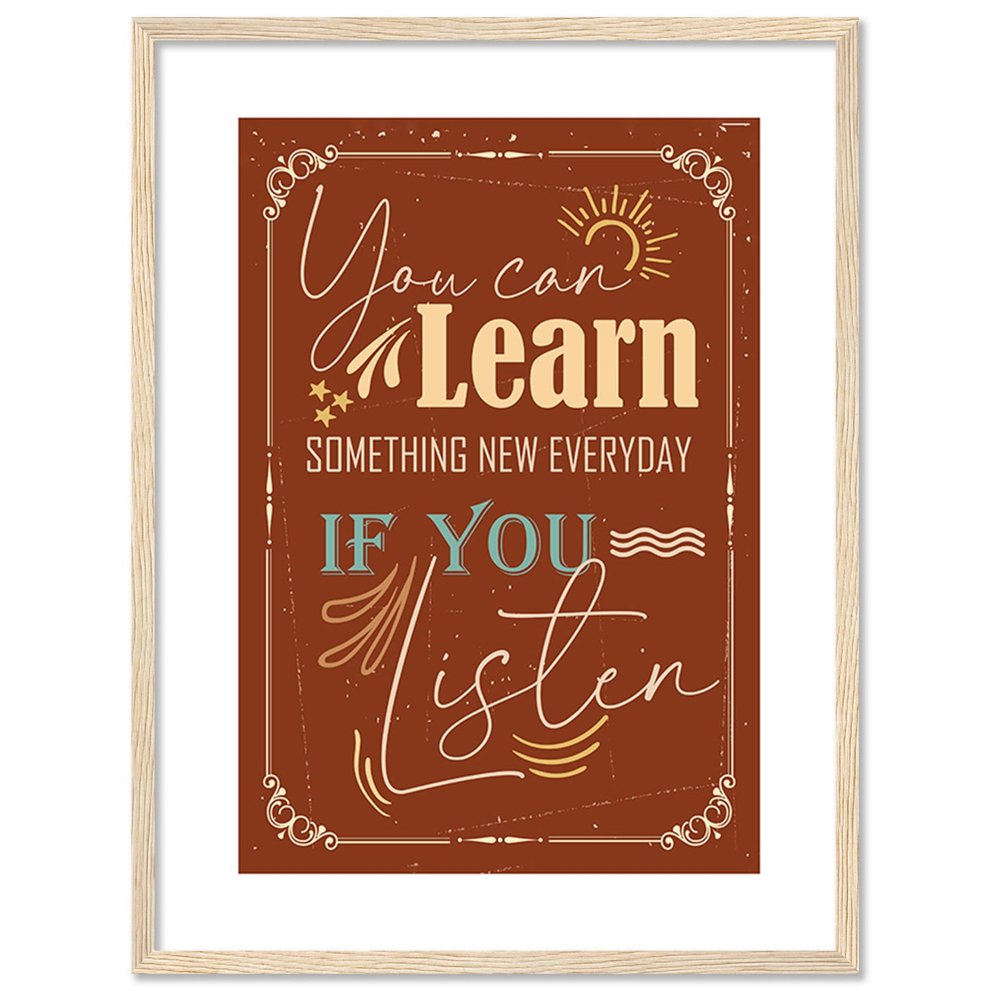 Motivational Quotes Poster with Frame for Home and Office Wall Decor