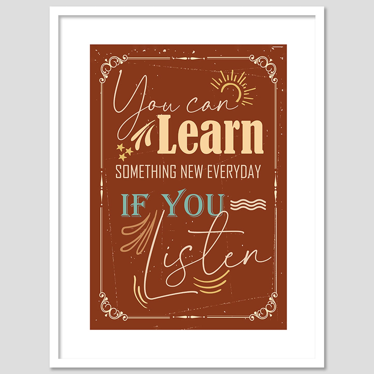 Motivational Quotes Poster with Frame for Home and Office Wall Decor