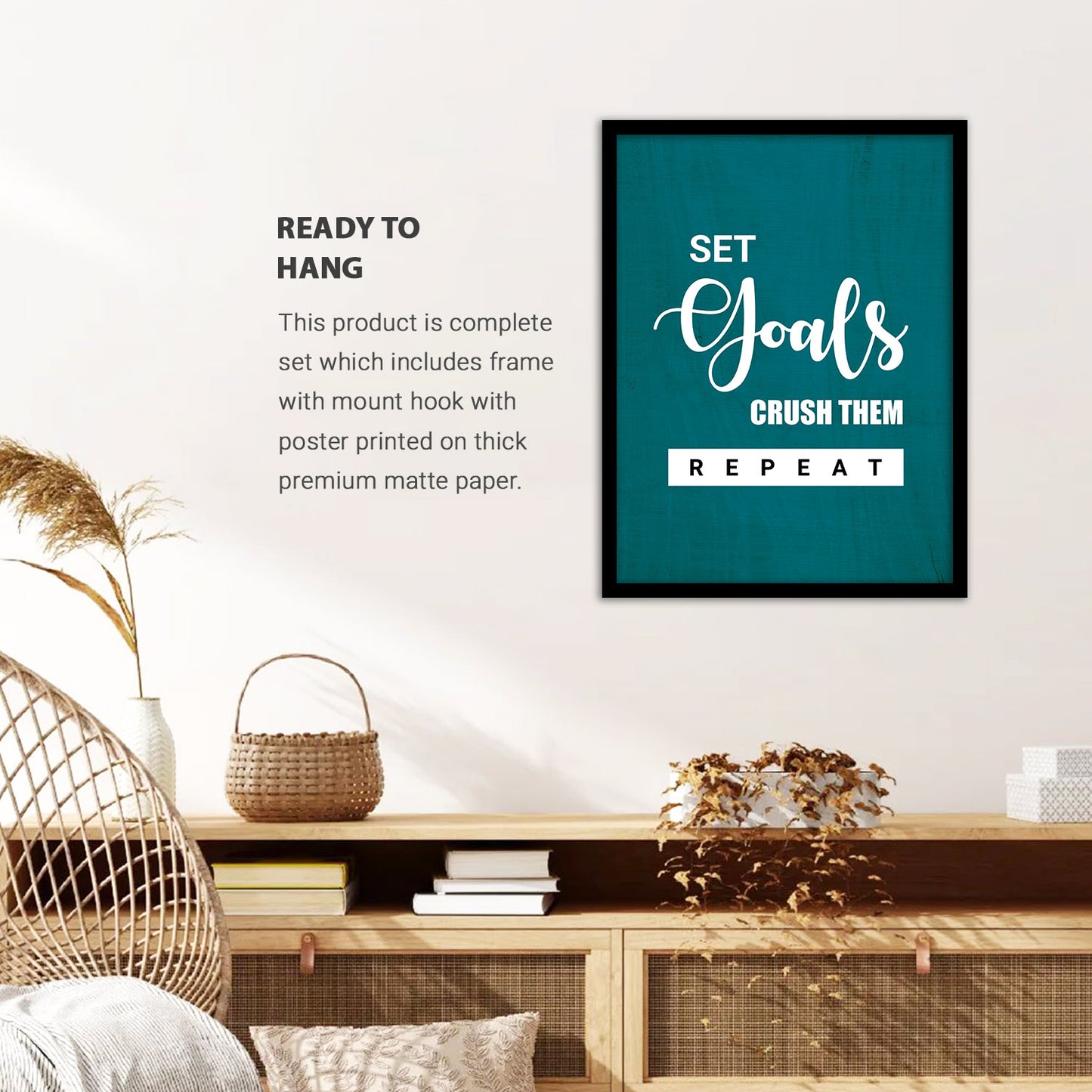 Motivational Quotes Poster with Frame for Home and Office Wall Decor