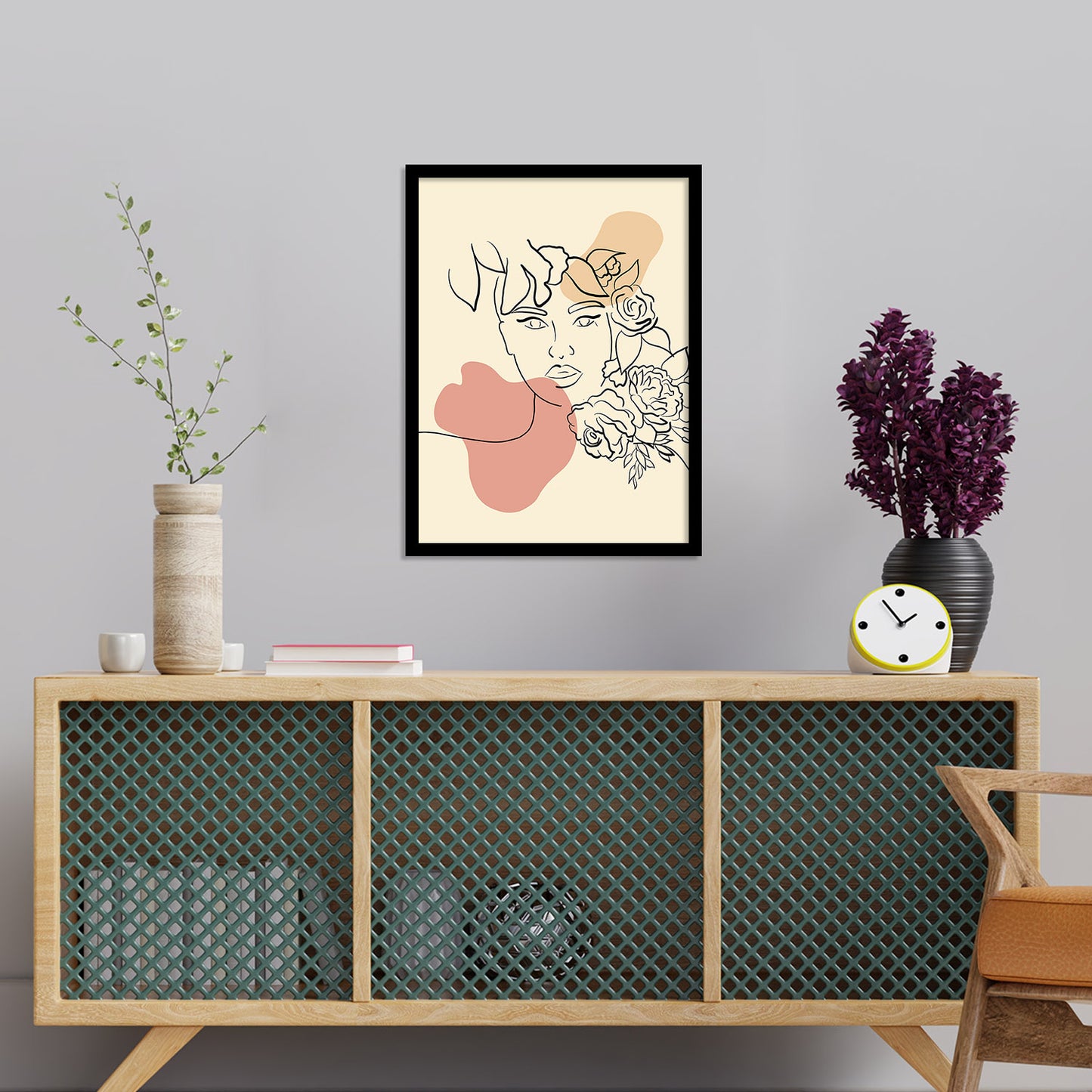 Contemporary Minimal Wall Art with Frame