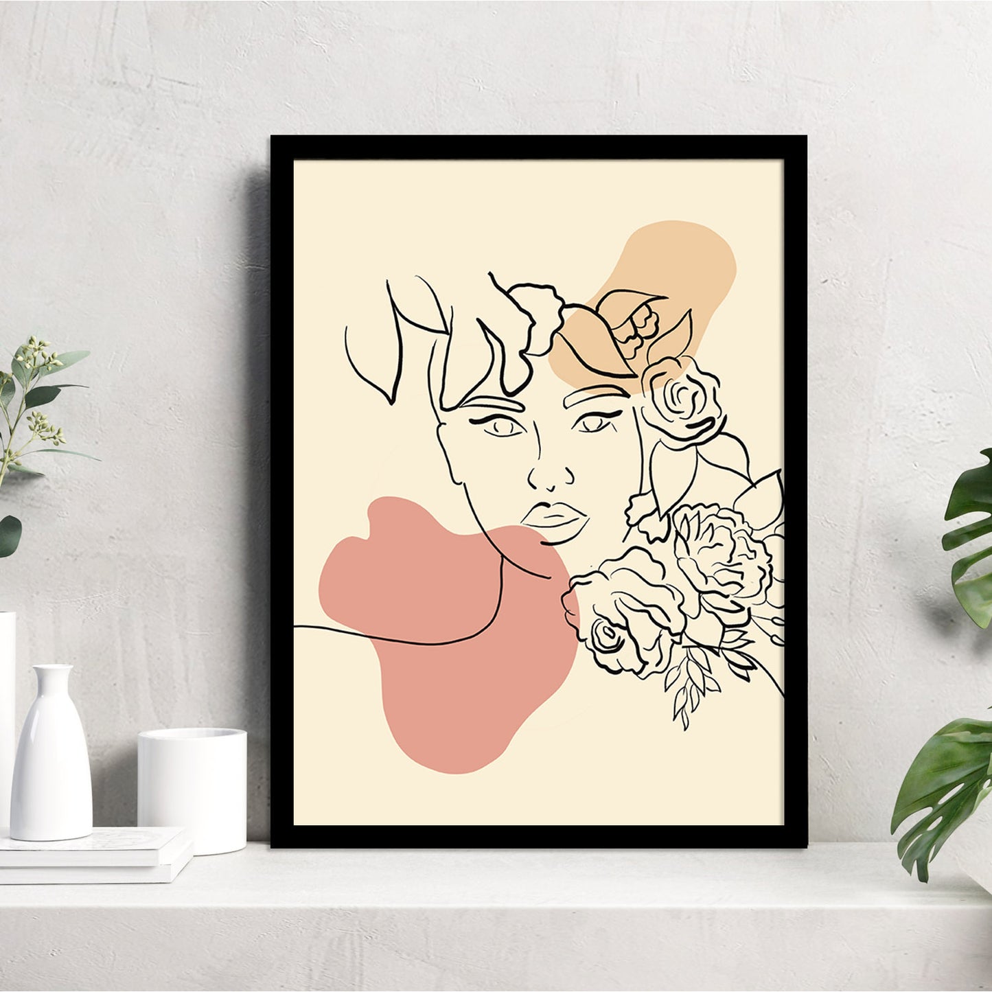 Contemporary Minimal Wall Art with Frame