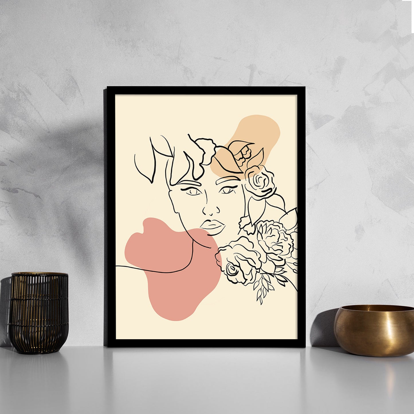 Contemporary Minimal Wall Art with Frame