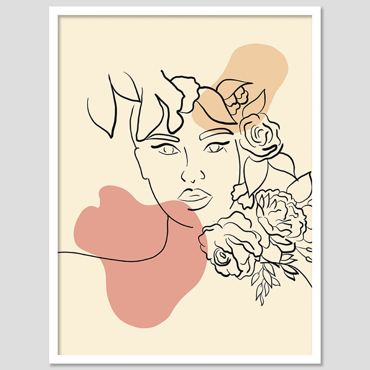Contemporary Minimal Wall Art with Frame
