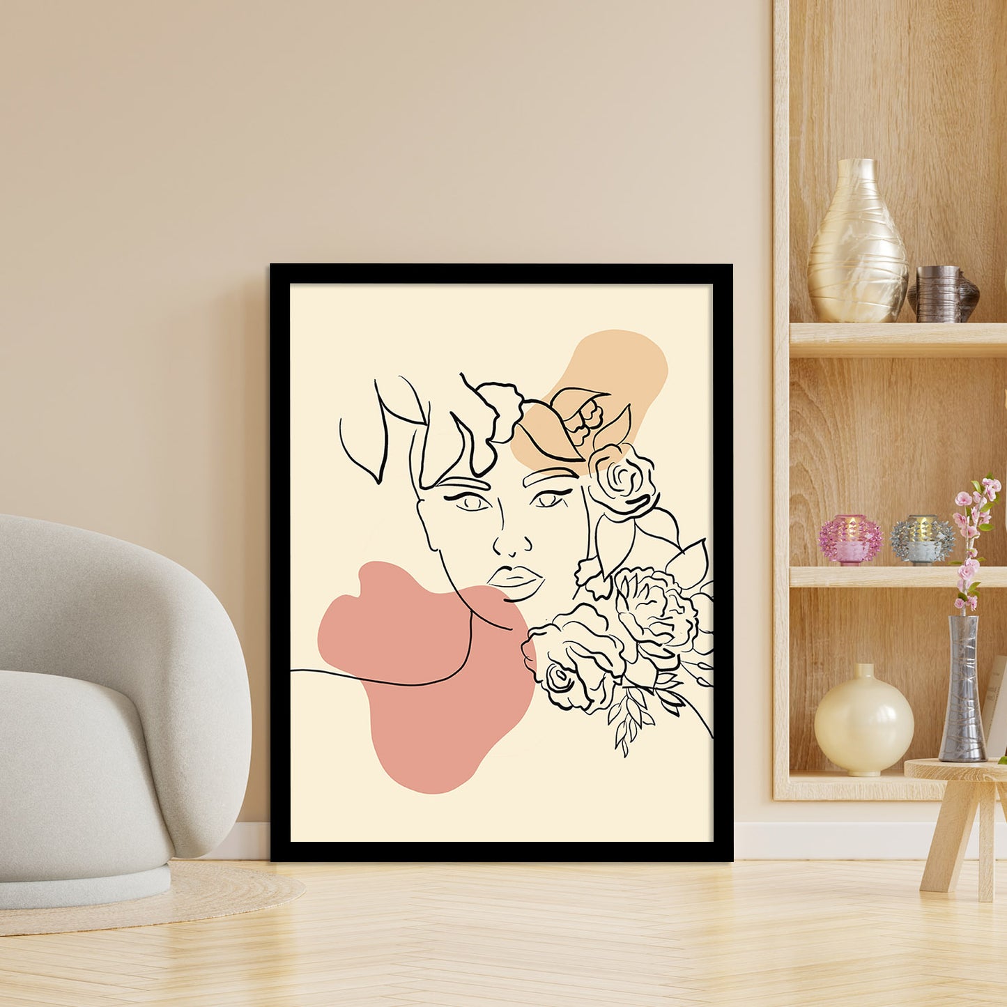 Contemporary Minimal Wall Art with Frame