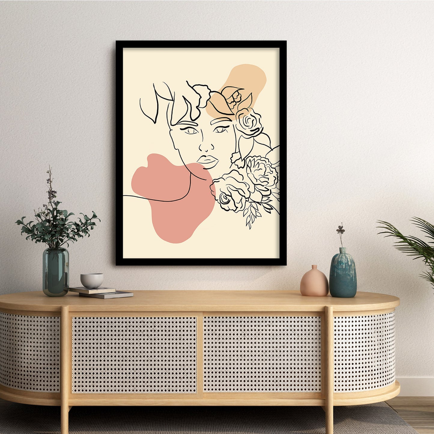 Contemporary Minimal Wall Art with Frame
