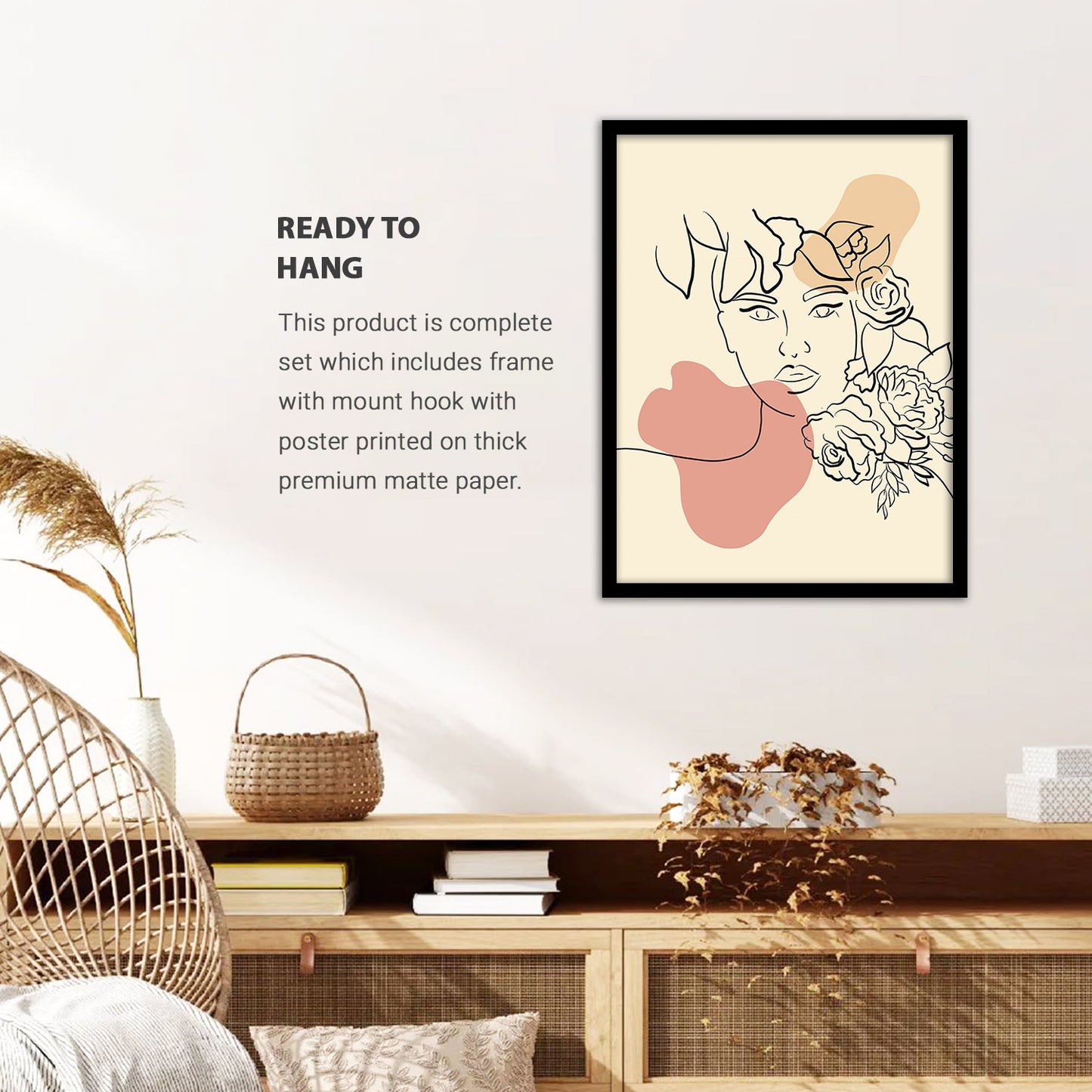 Contemporary Minimal Wall Art with Frame