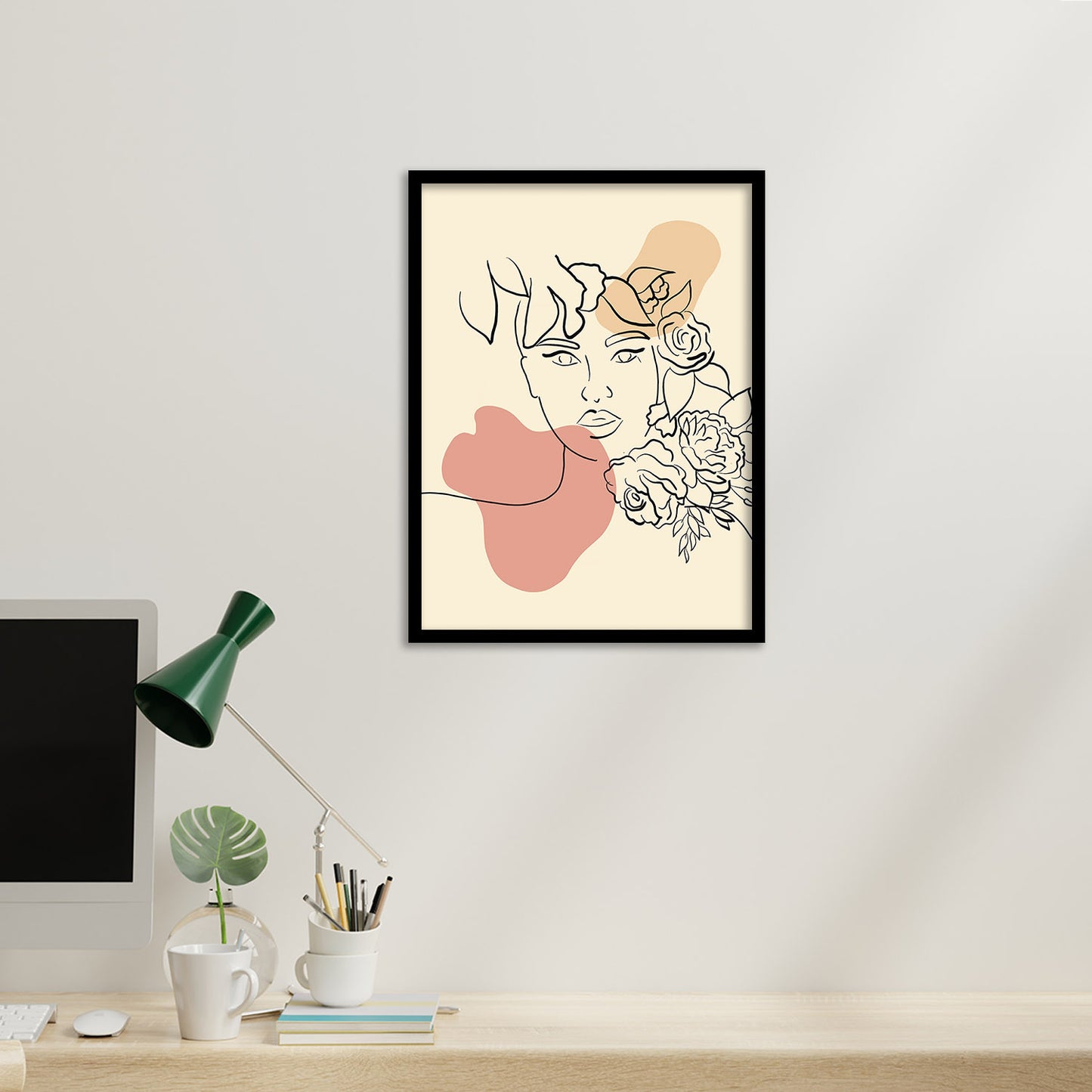 Contemporary Minimal Wall Art with Frame