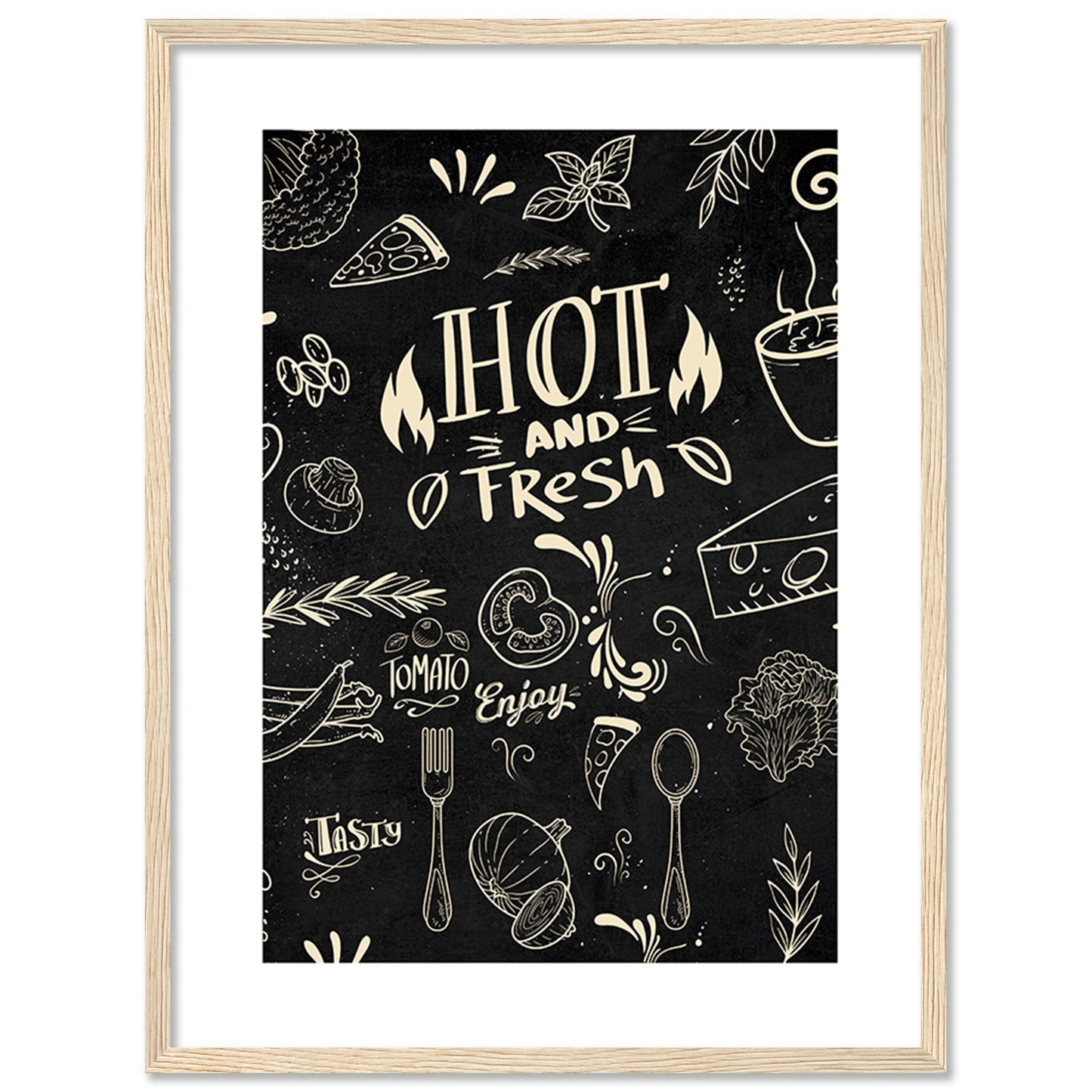 Stylish Framed Wall Posters - Perfect Accent for Restaurants & Home Kitchens