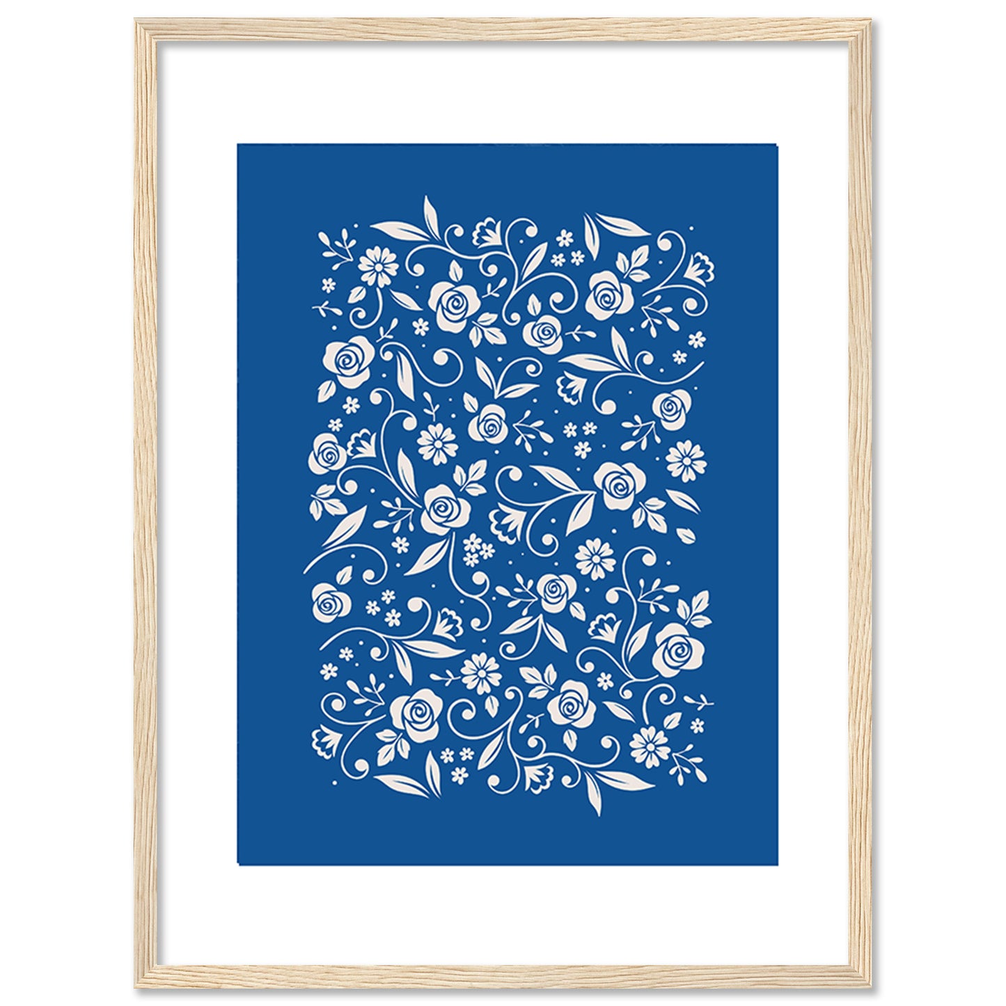 Royal Blue Modern Art Framed Paintings for living room Bedroom Home Wall Decor
