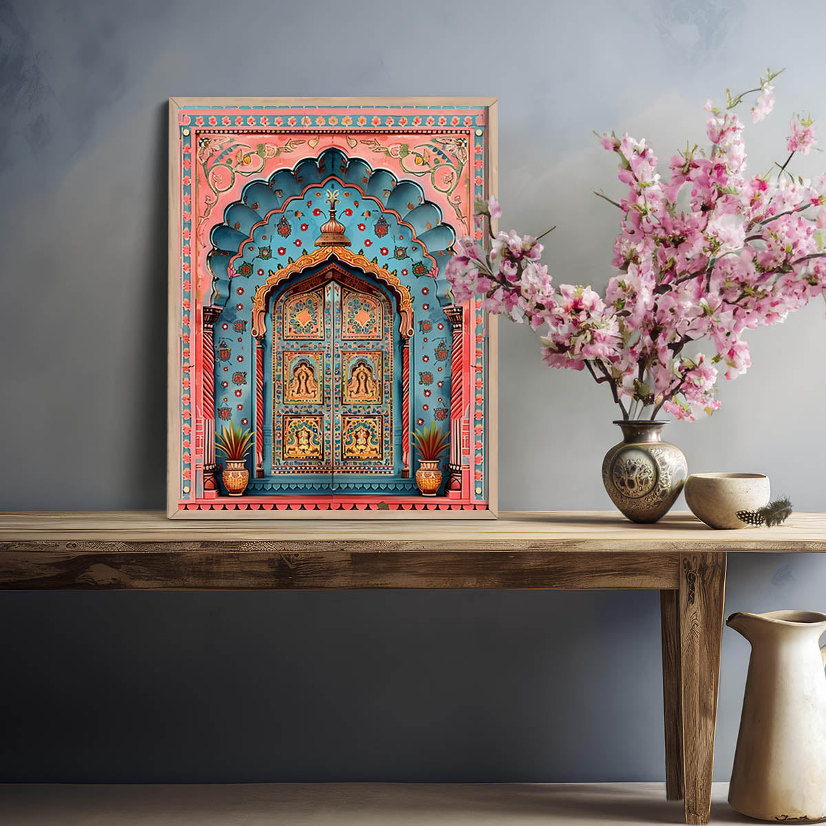 Old Mansion Door Wall Art Paintings For Hanging Frame For Home Decor Living Room