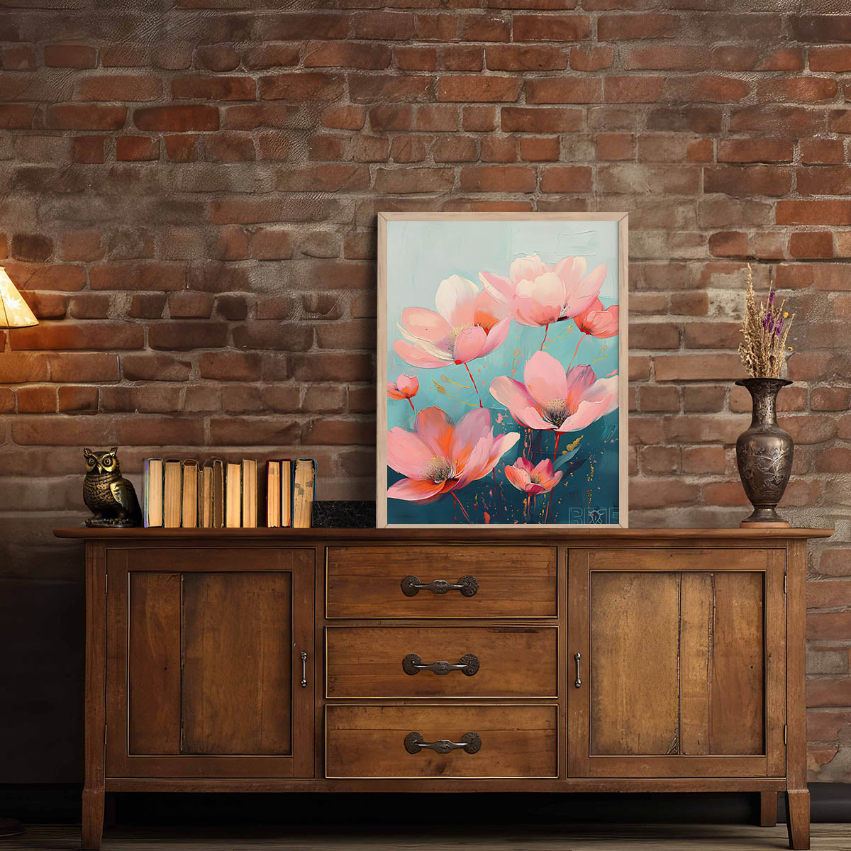 Floral Wall Art Paintings For Hanging Frame For Home Decor Living Room