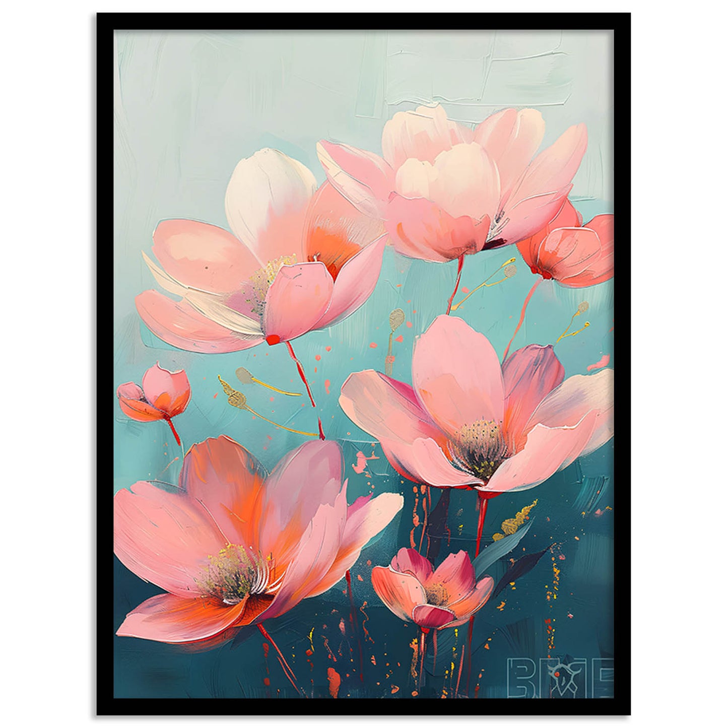 Floral Wall Art Paintings For Hanging Frame For Home Decor Living Room