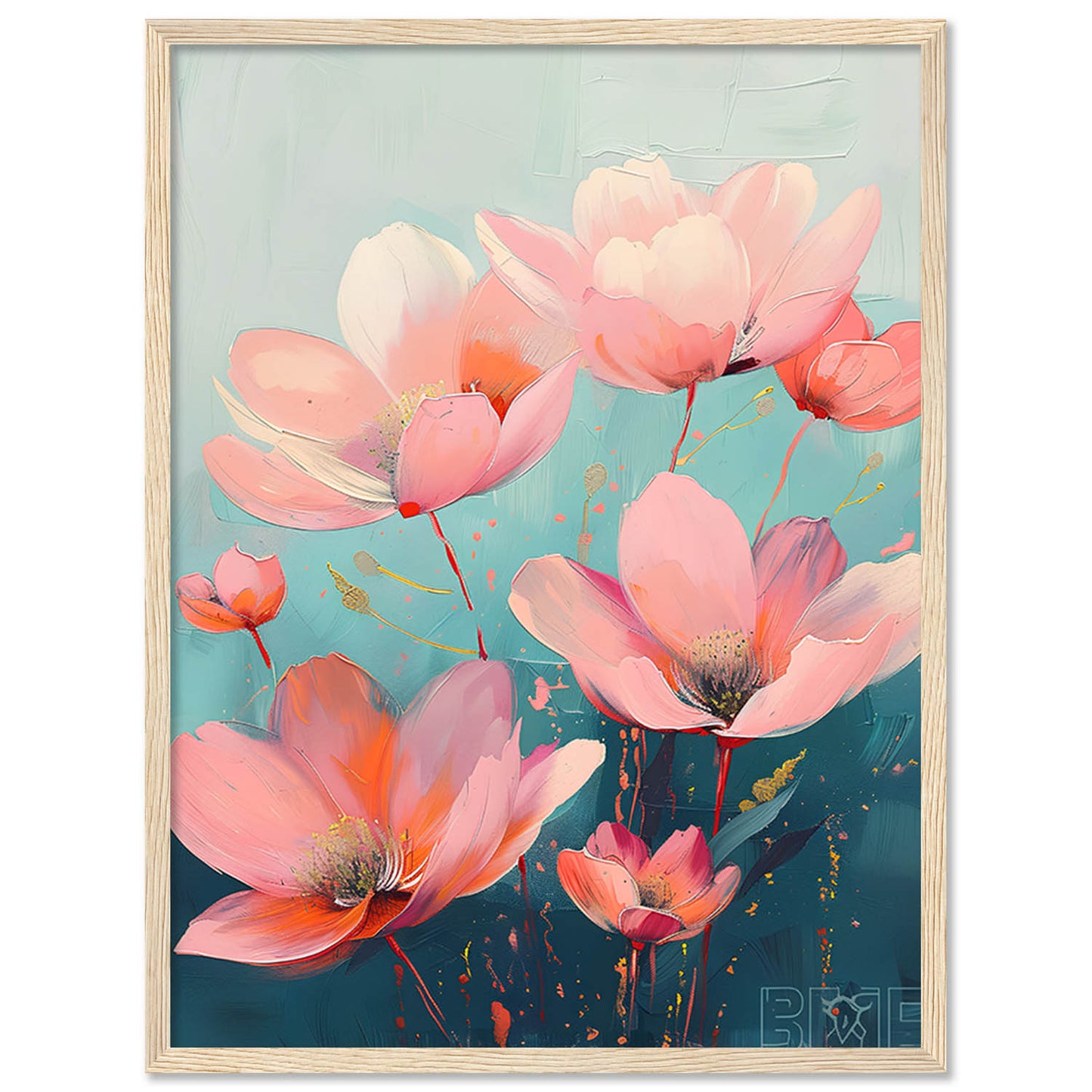 Floral Wall Art Paintings For Hanging Frame For Home Decor Living Room