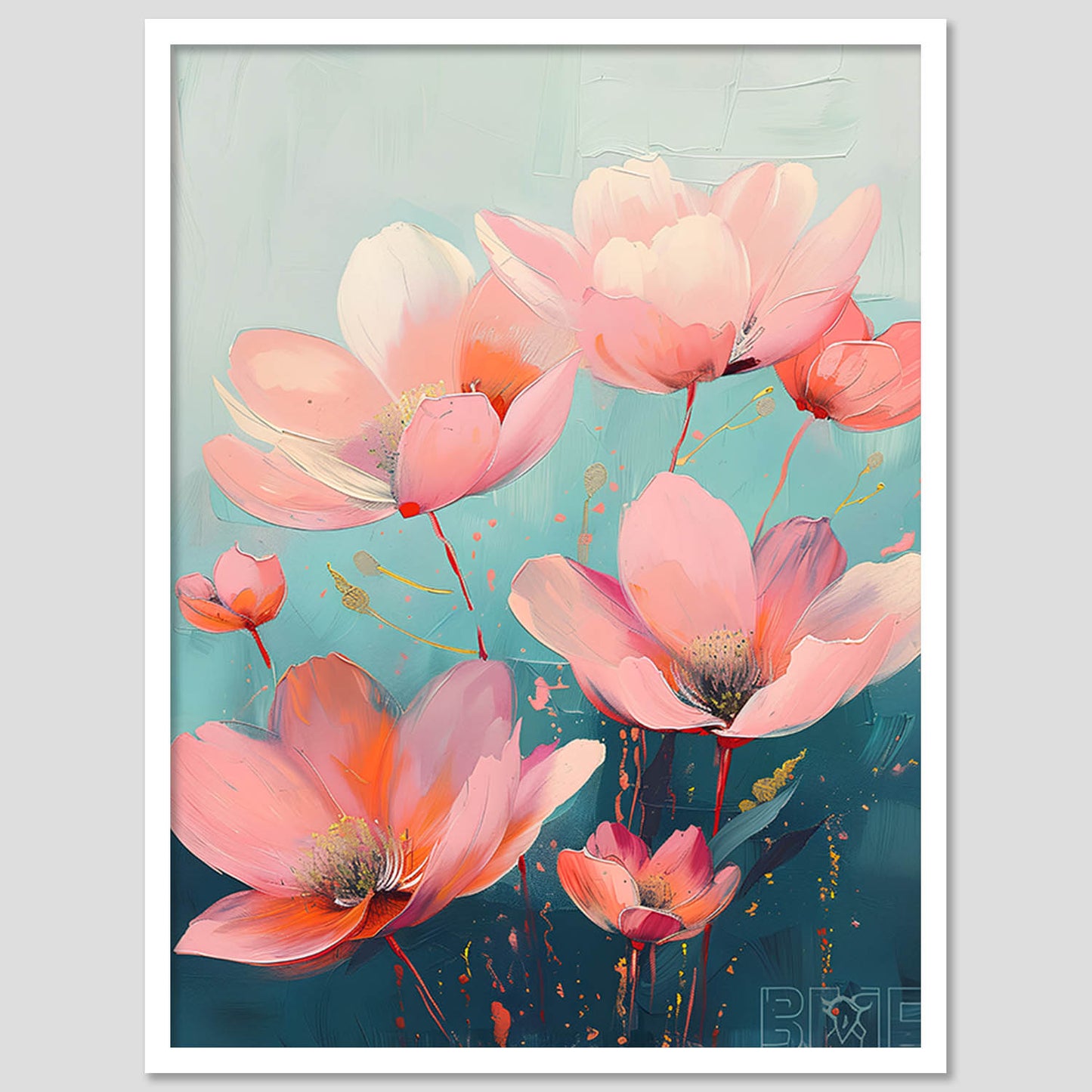 Floral Wall Art Paintings For Hanging Frame For Home Decor Living Room