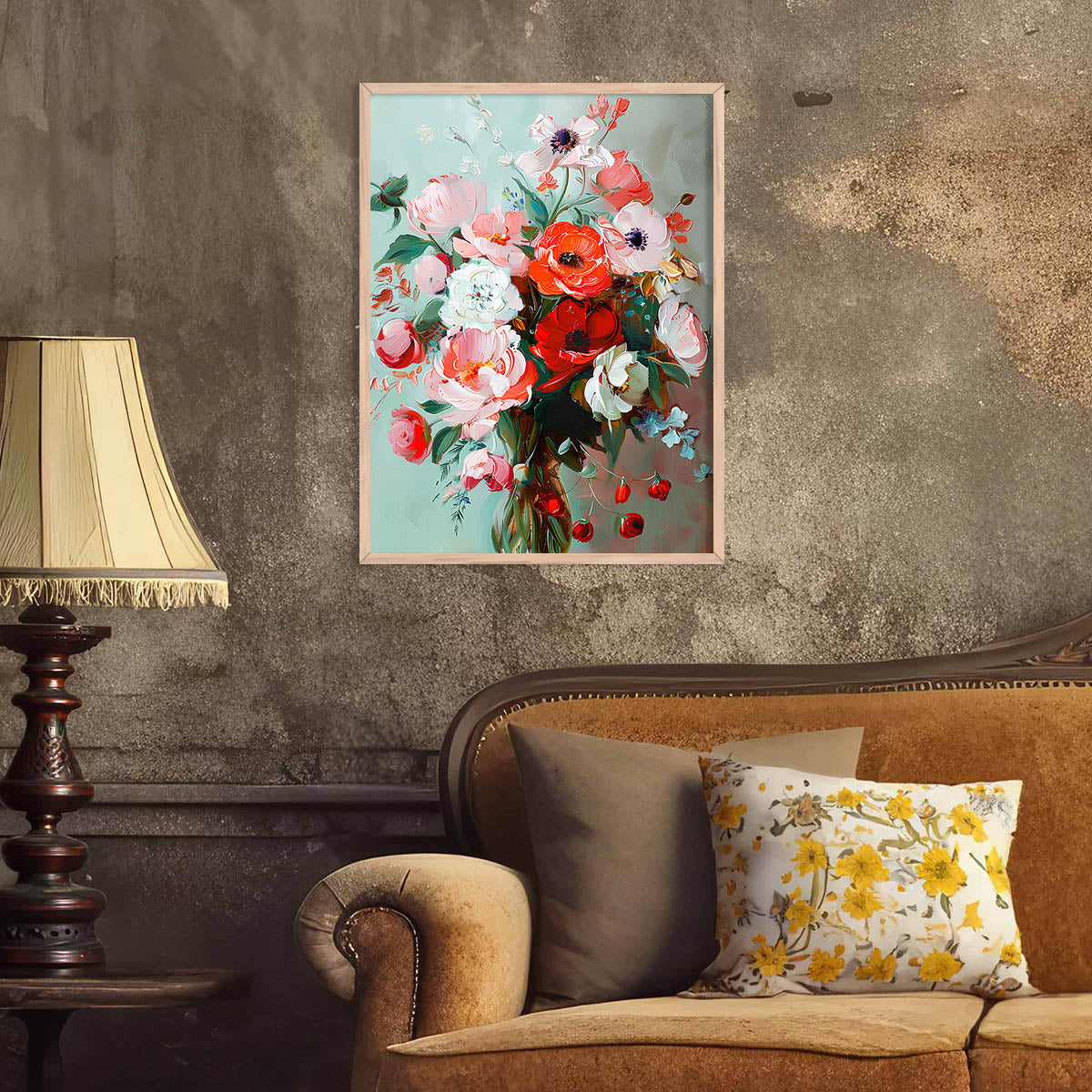 Floral Wall Art Paintings For Hanging Frame For Home Decor Living Room