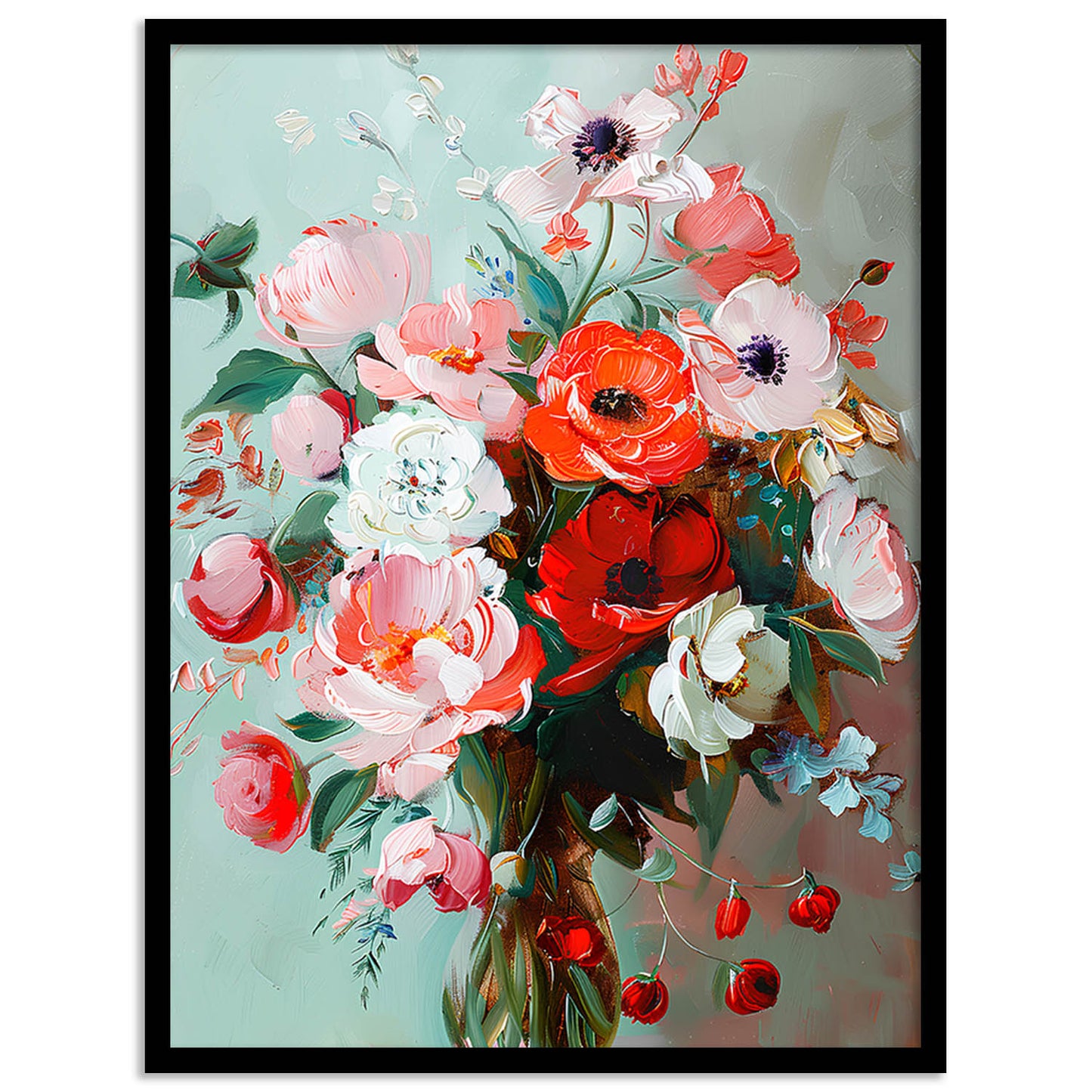 Floral Wall Art Paintings For Hanging Frame For Home Decor Living Room
