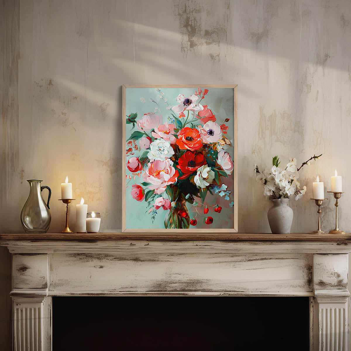 Floral Wall Art Paintings For Hanging Frame For Home Decor Living Room