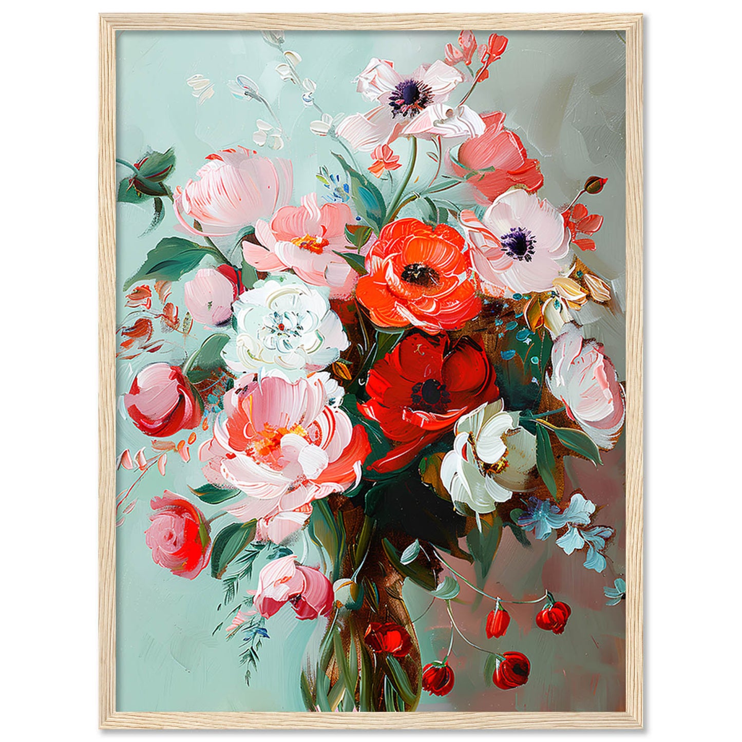 Floral Wall Art Paintings For Hanging Frame For Home Decor Living Room