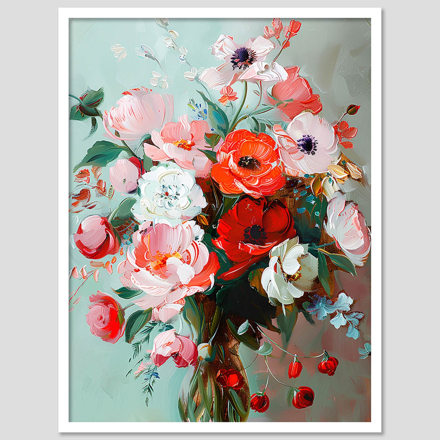 Floral Wall Art Paintings For Hanging Frame For Home Decor Living Room