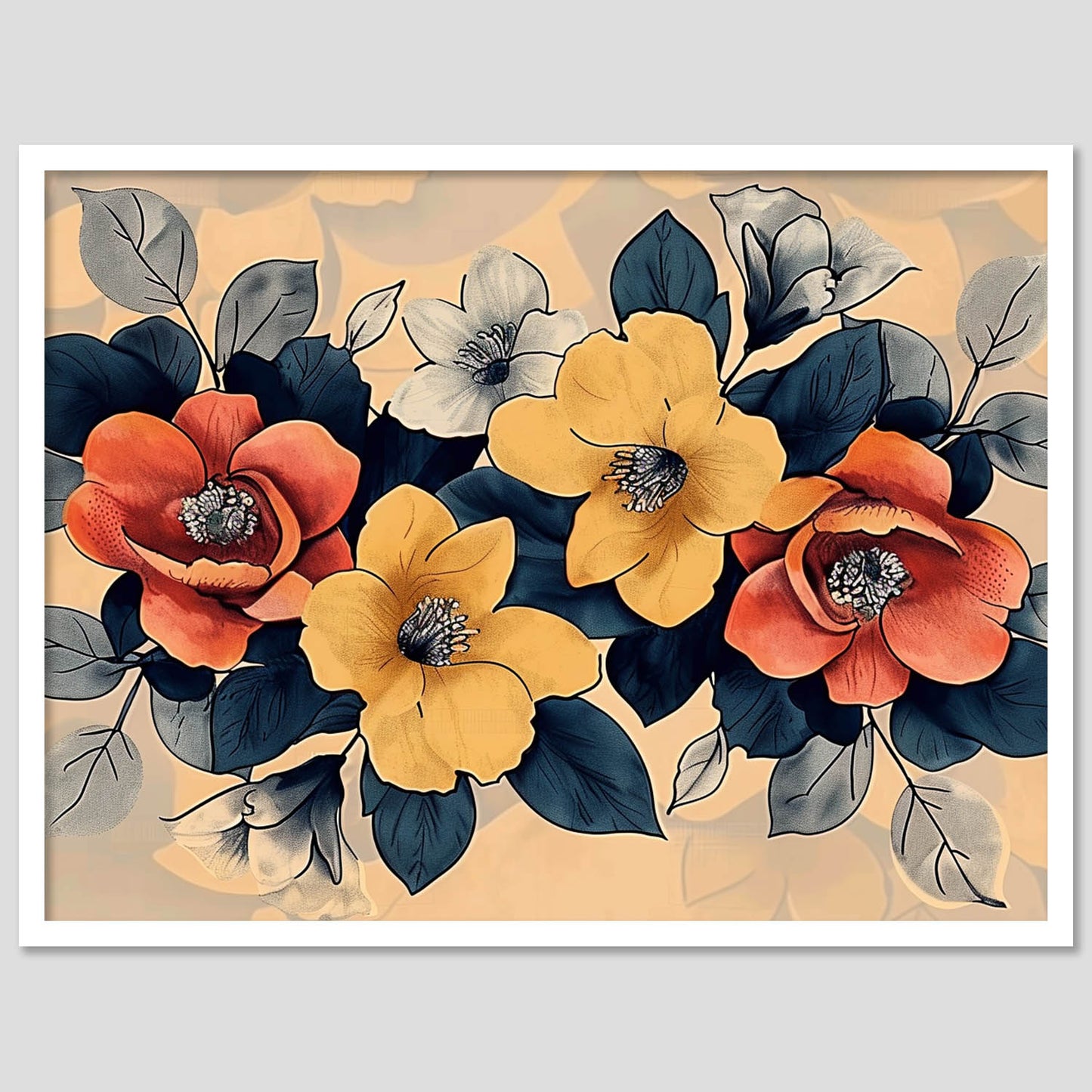 Floral Wall Art Paintings Living Room Bedroom Home Art Posters