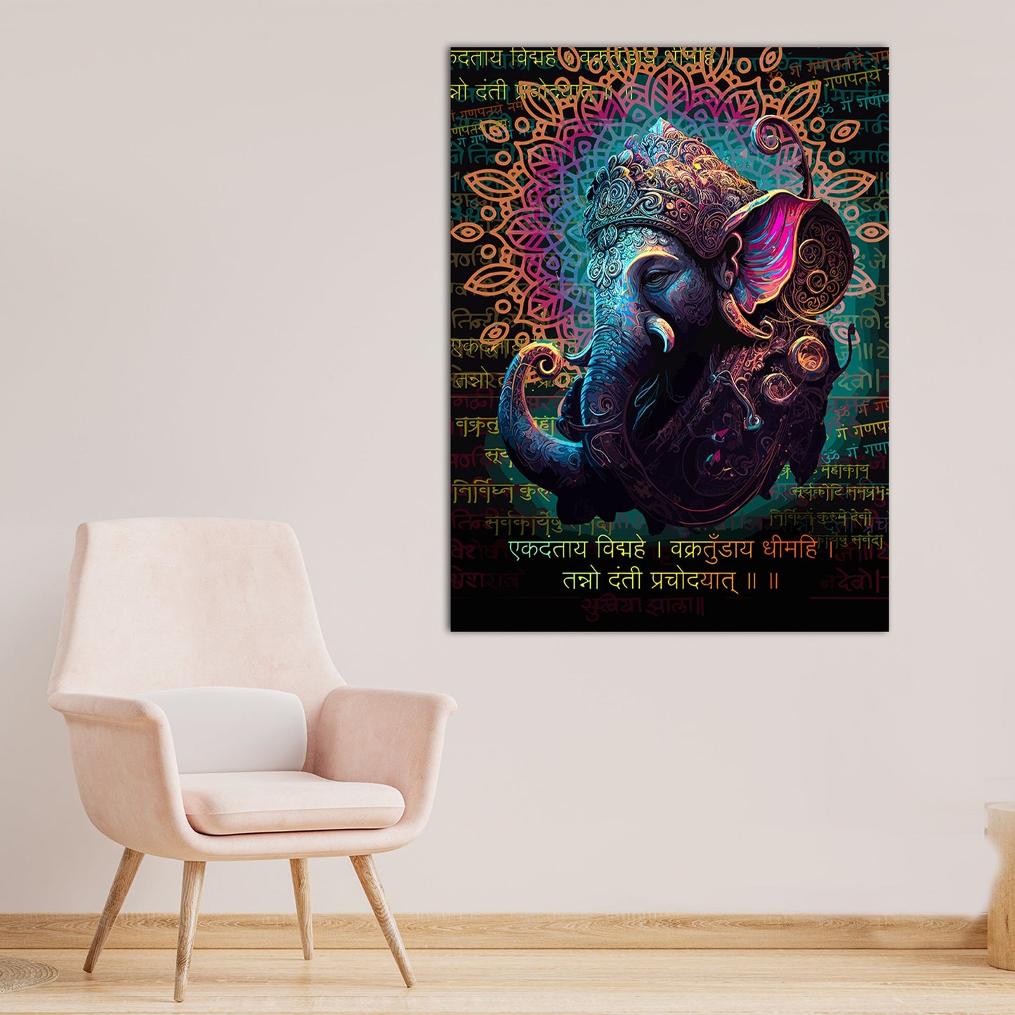 Indian Lord Ganesha Canvas Painting | Divine Artwork for Home Decor | Canvas Wall Paintings for Living Room Bdroom Wall Decor