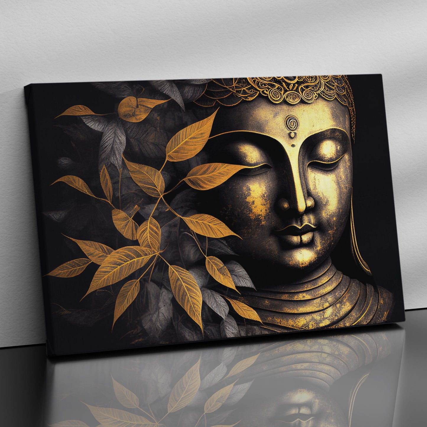 Kotart-Golden Buddha Canvas Painting - Large Canvas Art for Home and Living Room Wall decor-Posters, Prints, & Visual Artwork