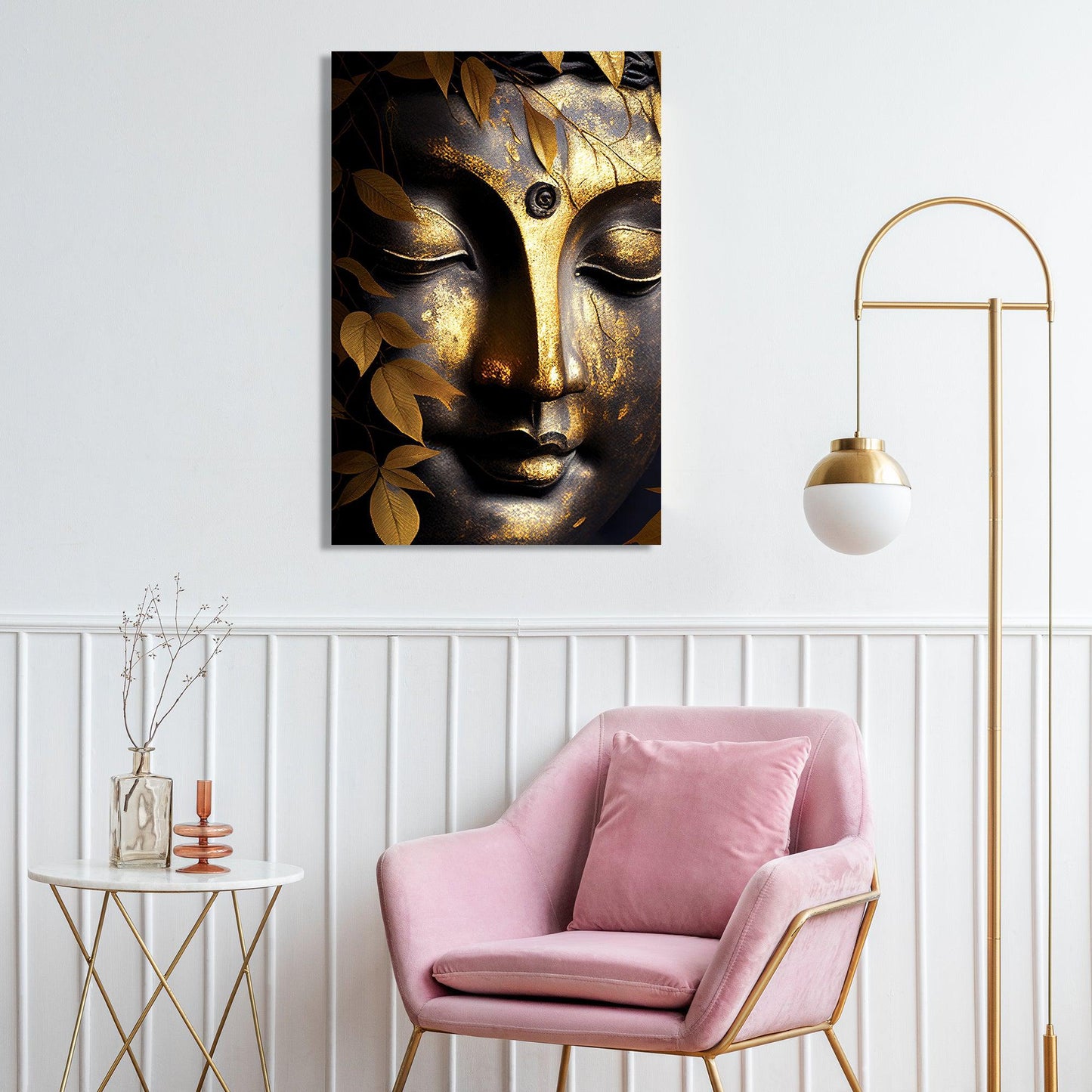 Kotart-Golden Buddha Large Canvas Painting - Modern Buddha Canvas Art for Wall Decor-Posters, Prints, & Visual Artwork