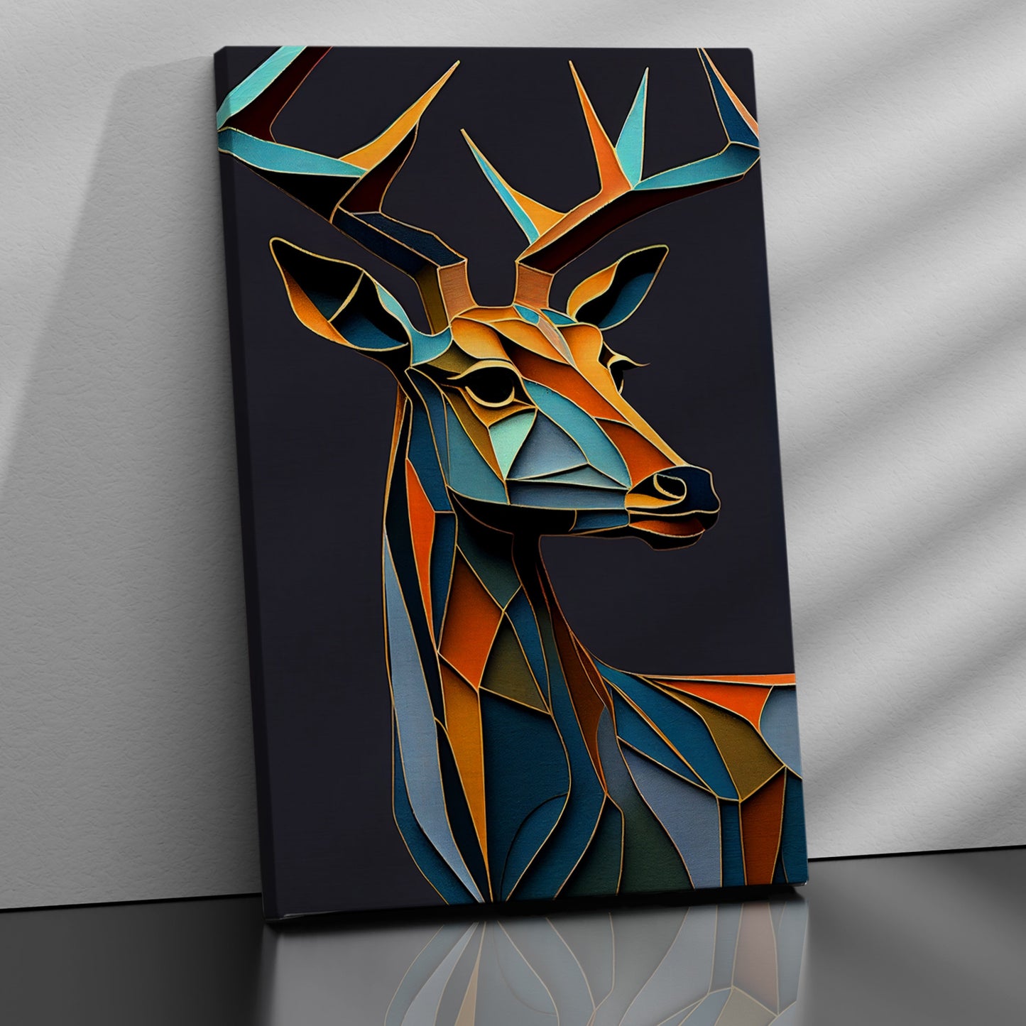 Kotart-Vibrant Deer Art in Style of Pablo Picasso - Nature Inspired Deer Art for Living Room Bedroom Home and Office Wall decor-Posters, Prints, & Visual Artwork