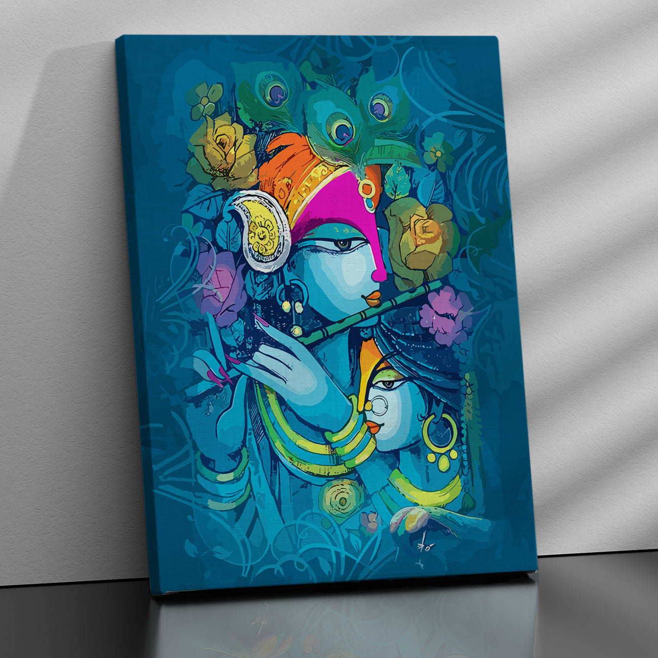 Lord Krishna Canvas Painting for Living Room Bedroom Home Wall Decor