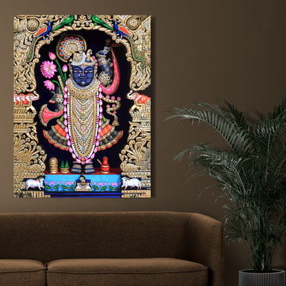 Lord Shrinath Ji Canvas Painting for Living Room Bedroom Home Wall Decor