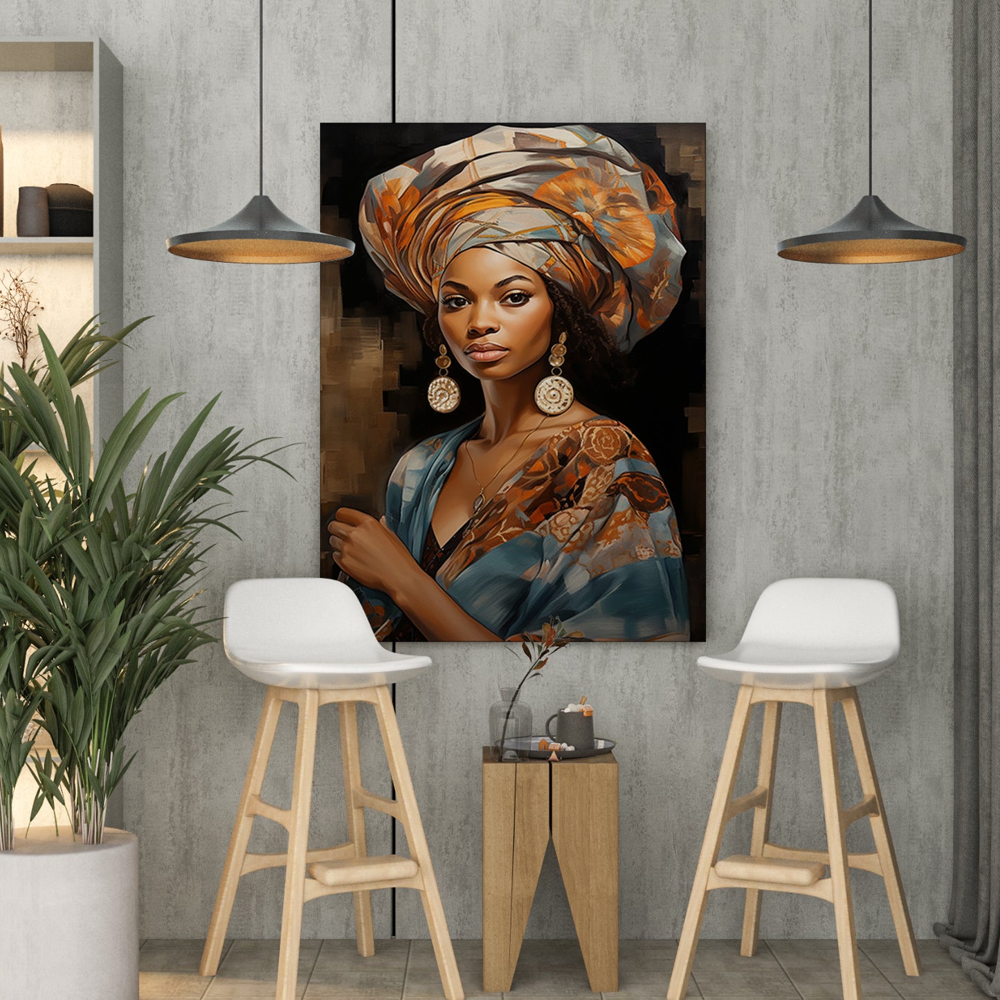 African Girl Wall Art Canvas For Wall Decor living Room Office