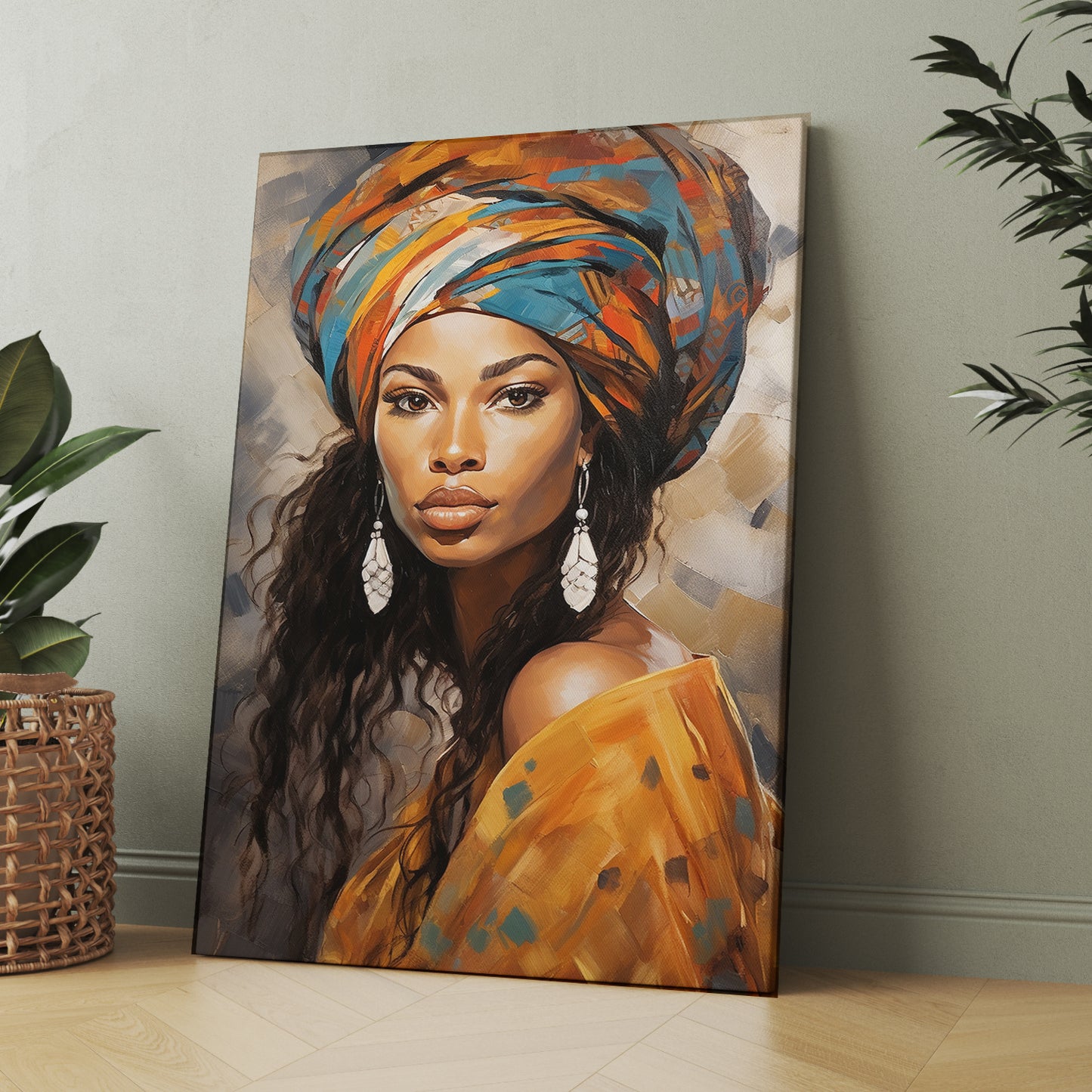 African Girl Wall Art Canvas For Wall Decor living Room Office