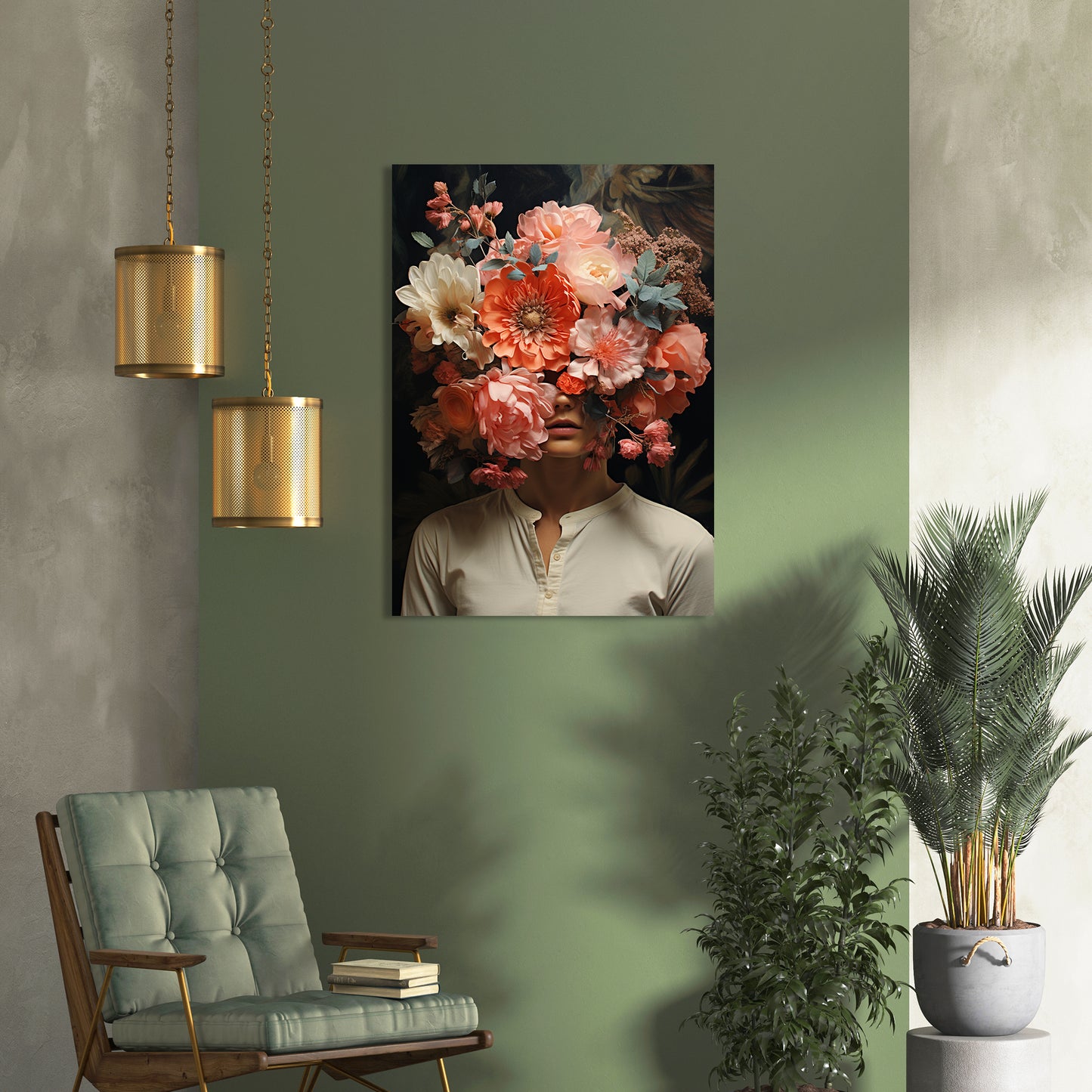 Floral Wall Art Canvas For living Room Home decor