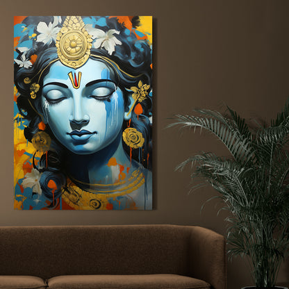 Lord Krishna Wall Art Canvas For Home Decor Living room