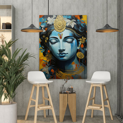 Lord Krishna Wall Art Canvas For Home Decor Living room