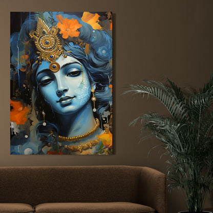 Lord Krishna Wall Art Canvas For Home Decor Living room