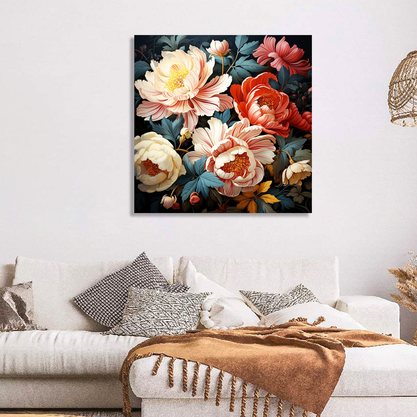 Abstract Floral Art Canvas Painting for Living Room Bedroom Home and Office Wall Decor