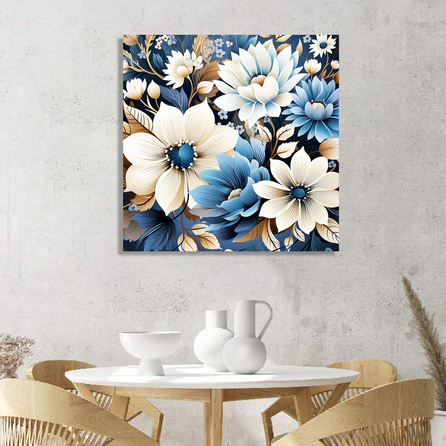 Abstract Floral Art Canvas Painting for Living Room Bedroom Home and Office Wall Decor