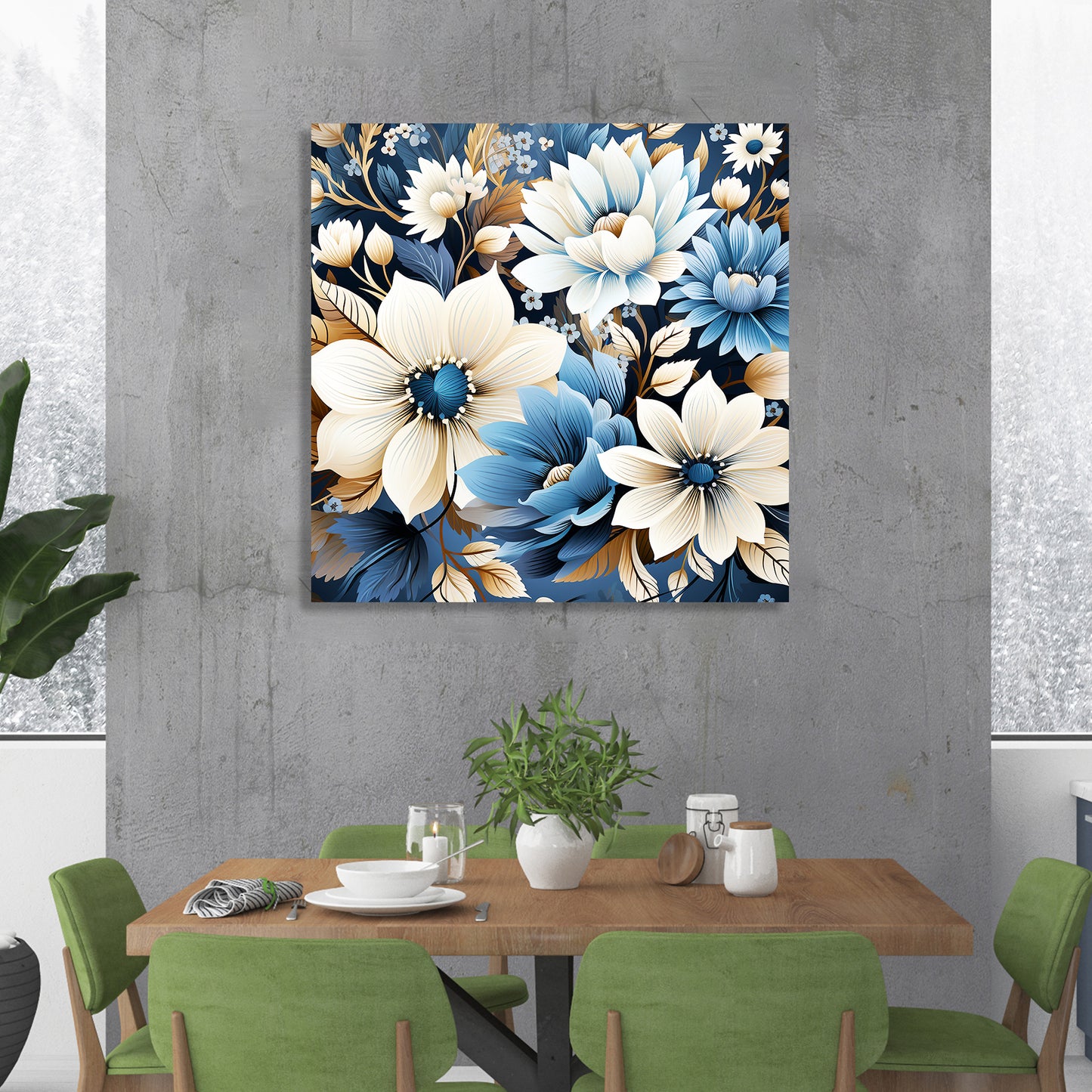 Abstract Floral Art Canvas Painting for Living Room Bedroom Home and Office Wall Decor