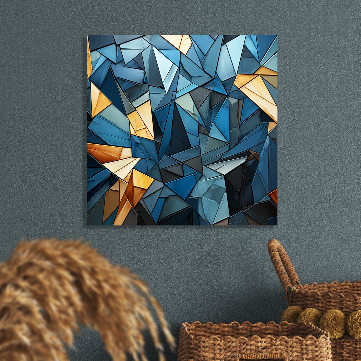 Triangle abstract pattern Canvas Painting for Living Room Bedroom Home and Office Wall Decor