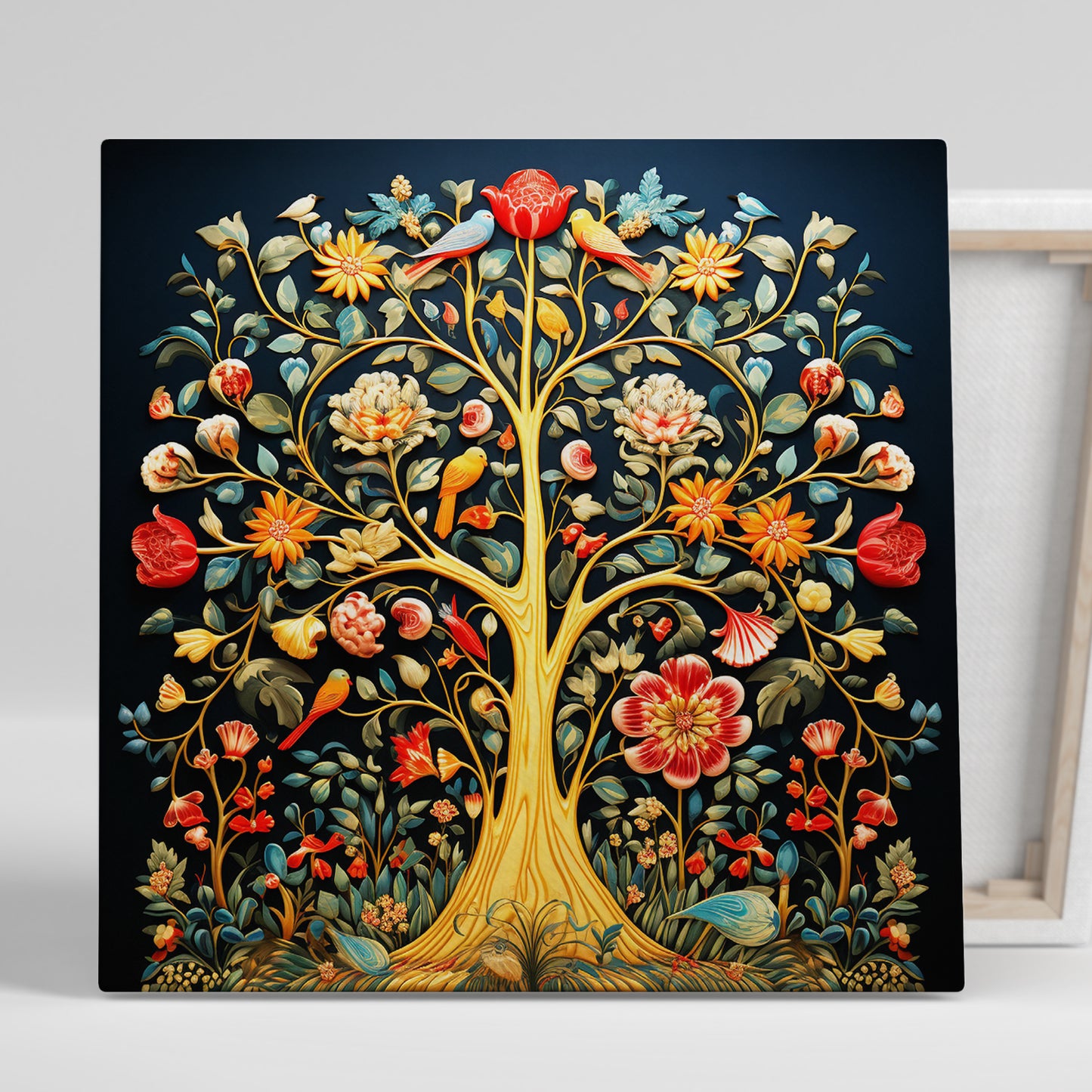 Modern Vibrant Tree Art Canvas Painting for Living Room Bedroom Home and Office Wall Decor