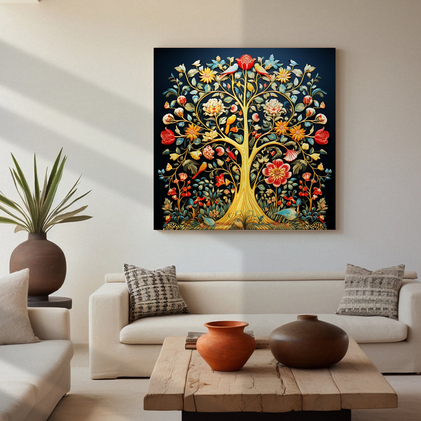 Modern Vibrant Tree Art Canvas Painting for Living Room Bedroom Home and Office Wall Decor