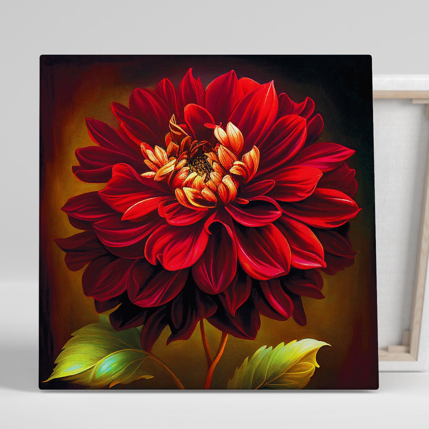 Vibrant Red Floral Canvas Painting for Living Room Bedroom Home and Office Wall Decor