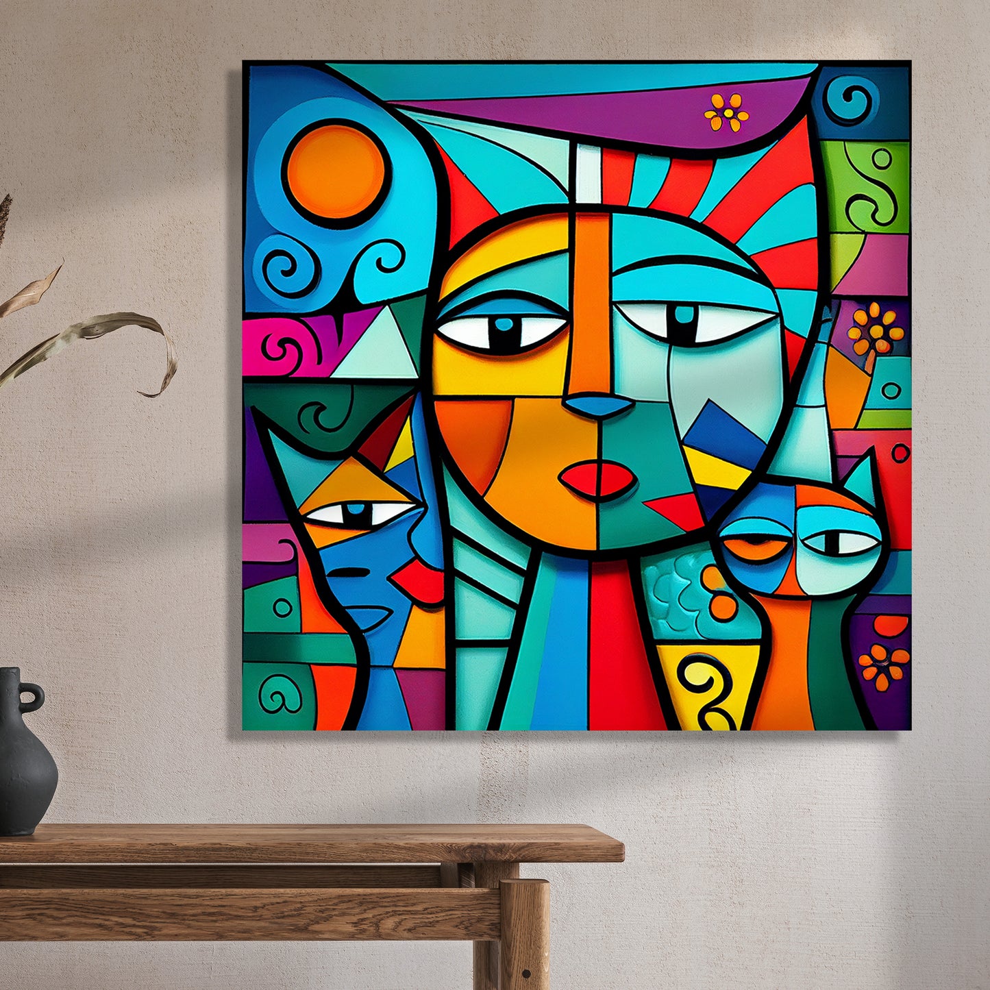 Vibrant Modern Art Canvas Painting for Living Room Bedroom Home and Office Wall Decor